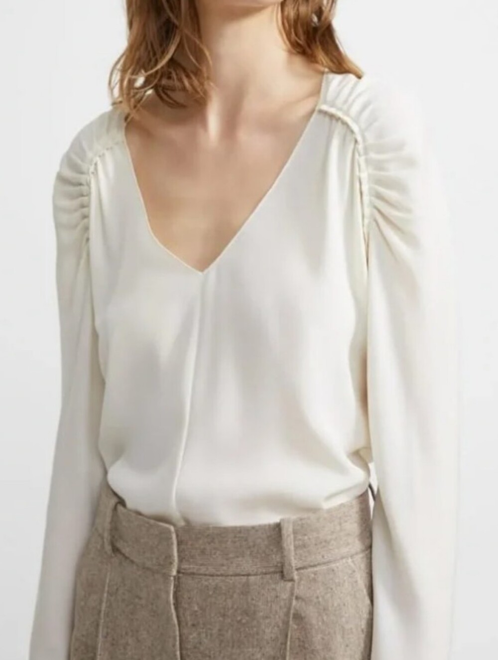 Theory Ruched Silk Blouse